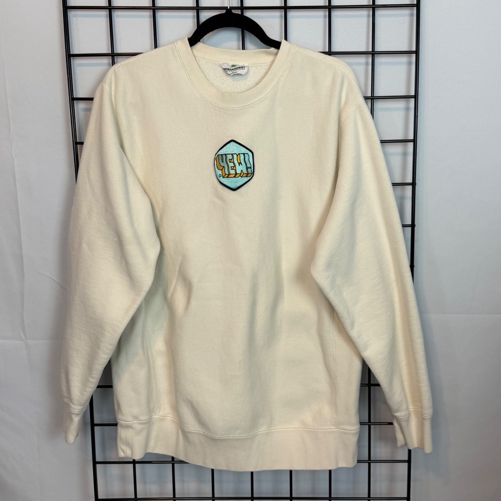 YEW Surf Wax Manhattan Beach Crewneck Sweatshirt Mens‎ Large Ivory Streetwear